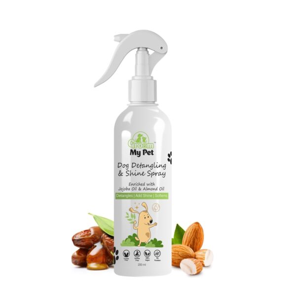 Dog Detangling & Shine Spray-200ml | for Dog's & Puppies | Remove Knots & Tangles | Silky & Shiny Coat | Perfect for Shih Tzu & Long Hair Breeds