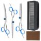 6 Pcs Dog Grooming Kit, Dog Hair Cutting Scissors, Scissors Specially With Pet Hair Long and Short Trim Styling Trim (Blue)