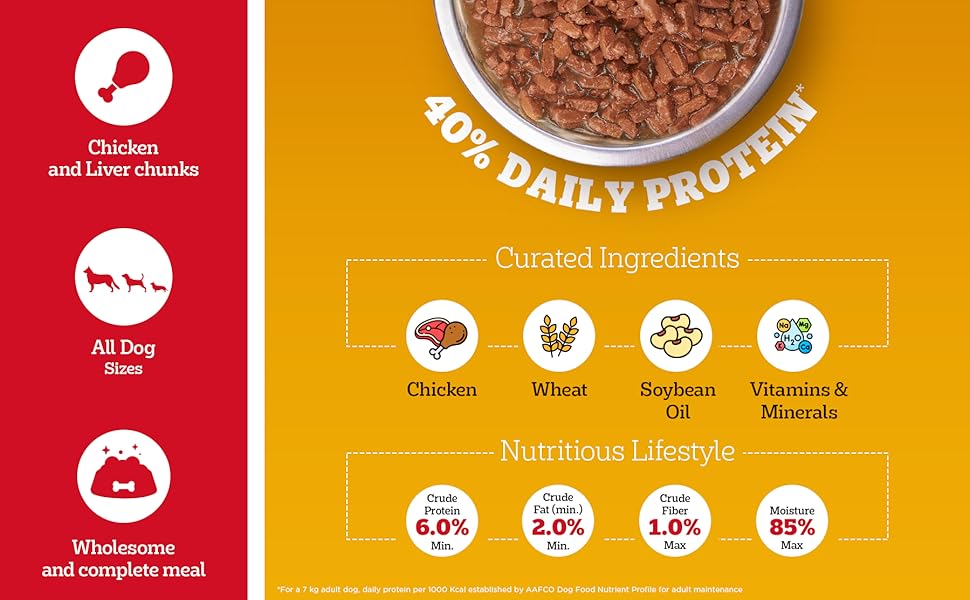 Pedigree, wet food, wet food for dogs, dog food, adult dog food, wet food for adult dogs