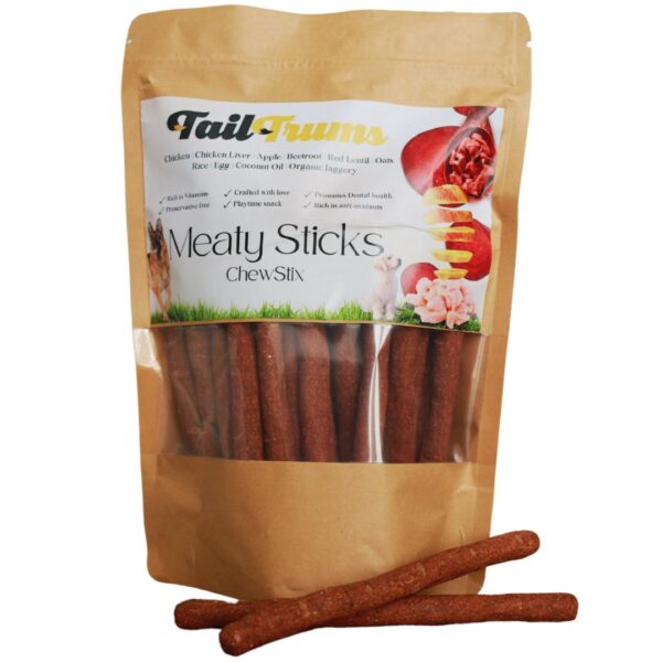 Dog Sticks – Chicken Meat Sticks | Healthy Dog Food | Freshly Baked Dog Treats, All Natural & Preservative Free | Human-Grade Ingredients (All Breeds) (450g)