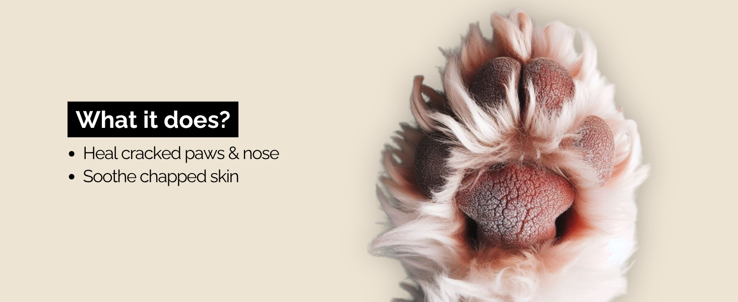 What it does, heal cracked paws and nose and soothe chapped skin, Paw Butter Cream for Pets
