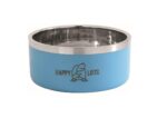 Double Wall Stainless Steel Pet Bowl | Anti-Skid Base | Premium Food & Water Bowl for Dogs, Cats & Puppies | Durable, Rust-Resistant, Dishwasher Safe, Medium Size Skid Base – Blue (M)