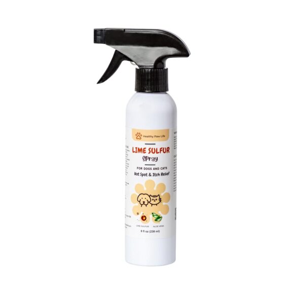 Healthy Paw Life Lime Sulfur Spray - Pet Care For Dry And Itchy Skin - Hot Spots, Mange, Ringworm, Fungus - Spotcare And Safe Solution For Cat, Dog, Puppies, Kittens (250 Ml)