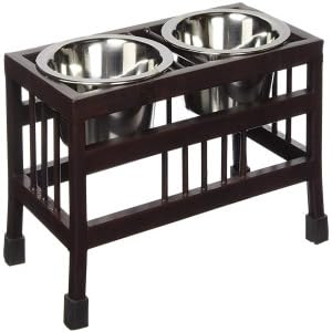 Stainless Steel Food and Water Bowls with Iron Stand