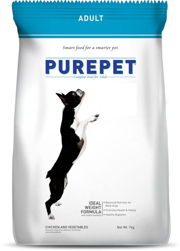 Purepet Adult Dry Dog Food Chicken & Vegetable Flavour , 9 kg Pack