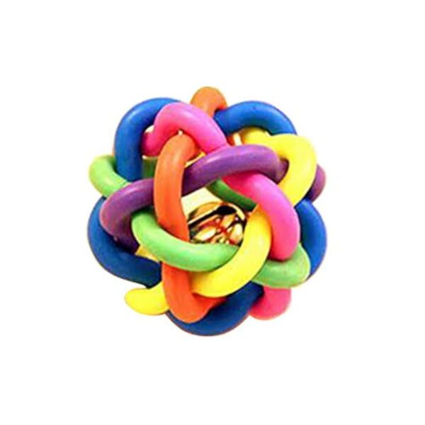 The Pets Company Rubber Multi Colour Wire Knot Ball with Bell, Large Dogs