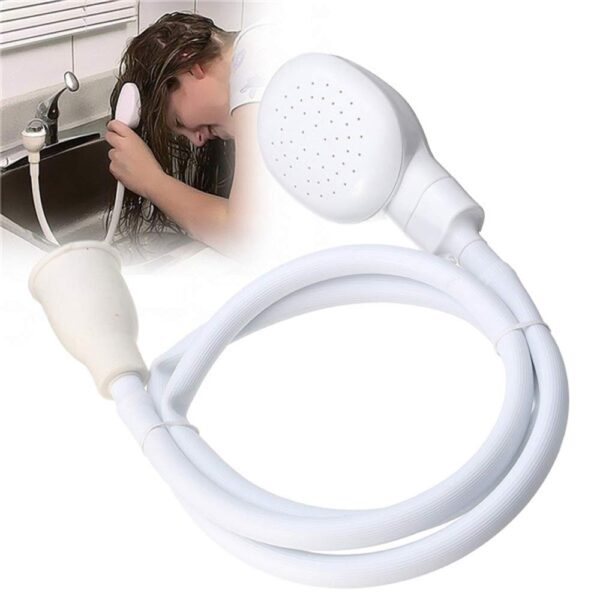 Woofy Multifunctional Pet Grooming 1.3M Long Handheld Shower Head with Tub Faucet Sprayer Hose Kit Suitable for Washing Hair, Washing Pets and Cleaning Tub (White)