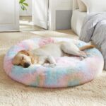 ZEXSAZONE Premium Soft Plush Round Dog Bed for Medium Dogs, Puppies, Cats | Thick Cushioned Pet Sleeping Bed | Washable Dog Cushion Bed, Cozy Pet Sofa Bed for Indoor Home Use